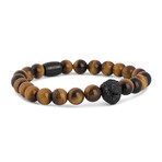 Regis Beaded Bracelet // Black + Yellow Tiger Eye (7")