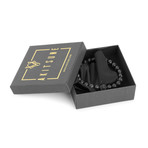 Regis Beaded Bracelet // Black + Black Turquoise (7")