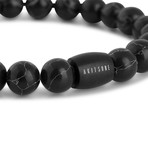 Regis Beaded Bracelet // Black + Black Turquoise (7")