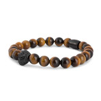 Regis Beaded Bracelet // Black + Yellow Tiger Eye (7")