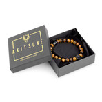 Regis Beaded Bracelet // Black + Yellow Tiger Eye (7")