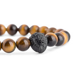 Regis Beaded Bracelet // Black + Yellow Tiger Eye (7")