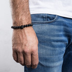 Regis Beaded Bracelet // Black + Black Turquoise (7")