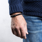 Regis Beaded Bracelet // Black + Black Turquoise (7")