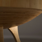 4Ft Hard Wood Coffee Table // Warm White Lights (Maple Veneer)