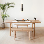 Savia // Two Seat Bench (Light Wood + Black)