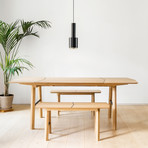 Savia // Two Seat Bench (Light Wood + Black)