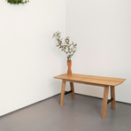 Savia // Two Seat Bench (Light Wood + Black)