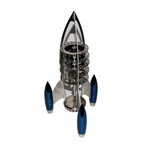 MB&F Destination Moon Blue 1839 Torpedo-Shaped Rocket Table Clock // Pre-Owned