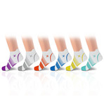 White Edition Ultra V-Striped Ankle Compression Socks // 6-Pairs (Small/Medium)