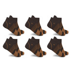 Copper-Infused V-Striped Ankle Compression Socks // 6-Pairs (Small/Medium)
