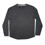 Neppy Yarn Long Sleeve Knit Top // Black (2XL)