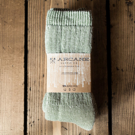 Alpaca Wool Socks // Olive