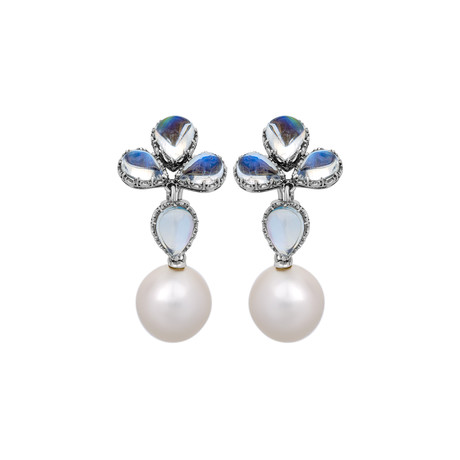 Assael 18k White Gold South Sea Pearl Earrings II // Store Display