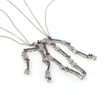 Piero Milano 18k White Gold Diamond + Ruby Necklace // Store Display