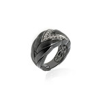 John Hardy Sterling Silver Diamond Chain Ring // Ring Size: 6 // Store Display
