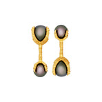 Assael 18k Yellow Gold Pearl Cufflinks IV // Store Display