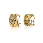 Piero Milano 18k Yellow Gold Diamond Earrings // Store Display