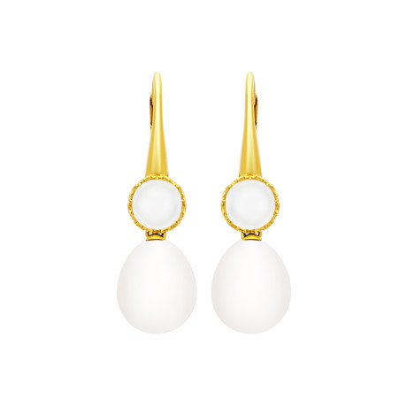 Assael 18k Yellow Gold South Sea Pearl Earrings // Store Display