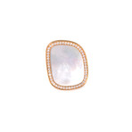 Roberto Coin // 18k Rose Gold Diamond + Mother of Pearl Ring // Ring Size: 6.5 // Store Display