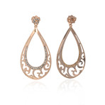 Piero Milano 18k Rose Gold Diamond Earrings // Store Display