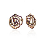 Piero Milano 18k Rose Gold Diamond + Ruby Earrings // Store Display