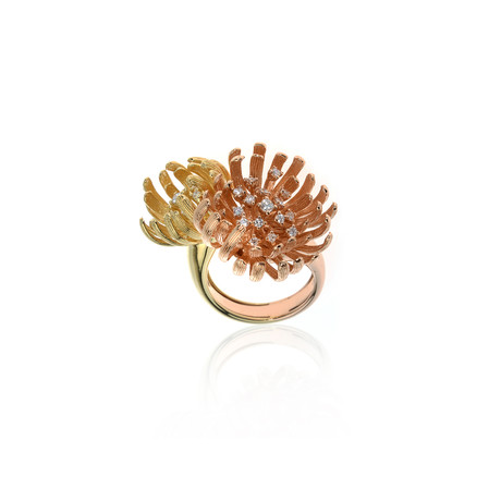 Piero Milano 18k Two-Tone Gold Diamond Ring // Ring Size: 7.25 // Store Display