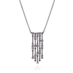 Piero Milano 18k White Gold Diamond + Ruby Necklace // Store Display