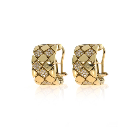 Piero Milano 18k Yellow Gold Diamond Earrings // Store Display