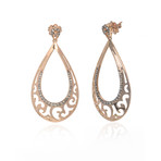 Piero Milano 18k Rose Gold Diamond Earrings // Store Display