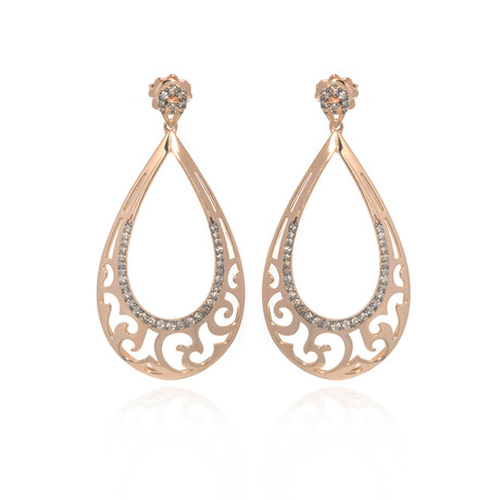 Piero Milano 18k Rose Gold Diamond Earrings // Store Display