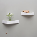 Set of 3 Pelican Shelves // Small Oak + Medium White + Large Oak