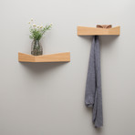 Set of 3 Pelican Shelves // Small Oak + Medium White + Large Oak