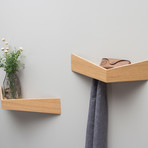 Set of 3 Pelican Shelves // Small Oak + Medium White + Large Oak