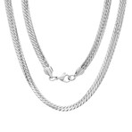 Flat Cuban Chain Link Necklace // Metallic
