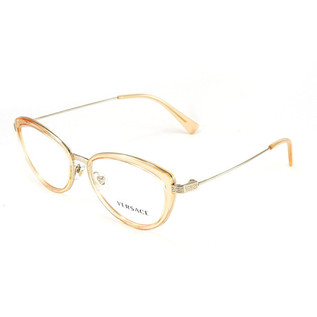Versace // Women's VE1244 Optical Frames // Pale Gold + Orange Transparent