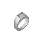 Cartier 18k White Gold Moonstone Tank Ring // Ring Size: 6.25 // Pre-Owned