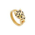 Cartier 18k Yellow Gold Panthere Onyx Garnet Eyes + Diamond Ring // Ring Size: 8 // Pre-Owned