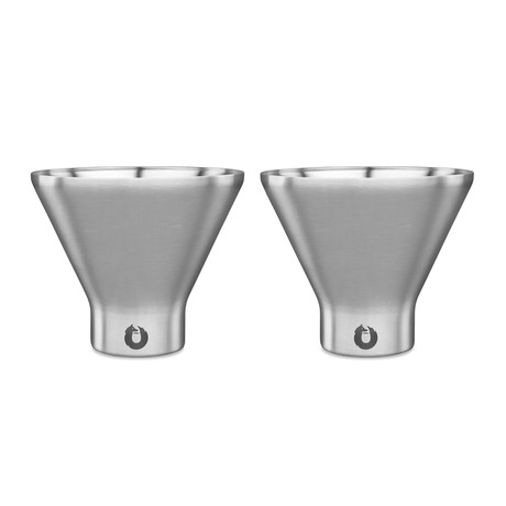 Insulated Stainless Steel Martini Glass // Set of 2 // Black (Olive Gray)