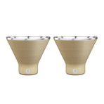 Insulated Stainless Steel Martini Glass // Set of 2 // Black (Olive Gray)