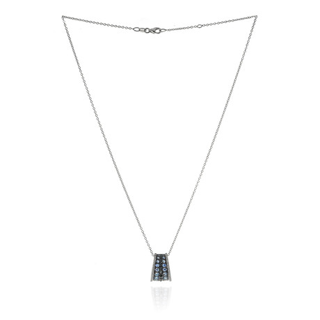 Piero Milano 18k White Gold Diamond + Sapphire Necklace // Store Display