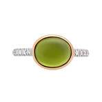 Mimi Milano 18k Two-Tone Gold Diamond + Peridot Ring // Ring Size: 7 // Store Display