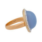 Mimi Milano 18k Yellow Gold Diamond + Chalcedony Ring // Ring Size: 6.75 // Store Display