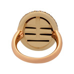 Mimi Milano 18k Rose Gold Diamond + White Agate Ring // Ring Size: 6.75 // Store Display