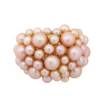 Mimi Milano 18k Yellow Gold Pink Cultured Freshwater Pearl Ring // Ring Size: 7.5 // Store Display