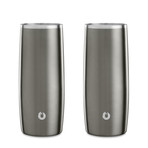 Insulated Stainless Steel Cocktail + Beer Glass // 14.5 oz // Set of 2 // Black (White)