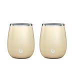 Insulated Stainless Steel Wine Glass // 8 oz // Set of 2 // White + Gold (Teal)
