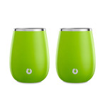 Insulated Stainless Steel Wine Glass // 13 oz // Set of 2 (Lime)