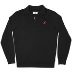 1/4 Zip Fleece Pullover // Black (S)