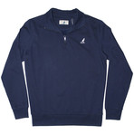 1/4 Zip Fleece Pullover // Navy (XL)